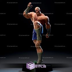Sagat STL Files Action Pose from Street Fighter