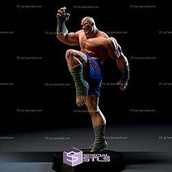 Sagat STL Files Action Pose from Street Fighter