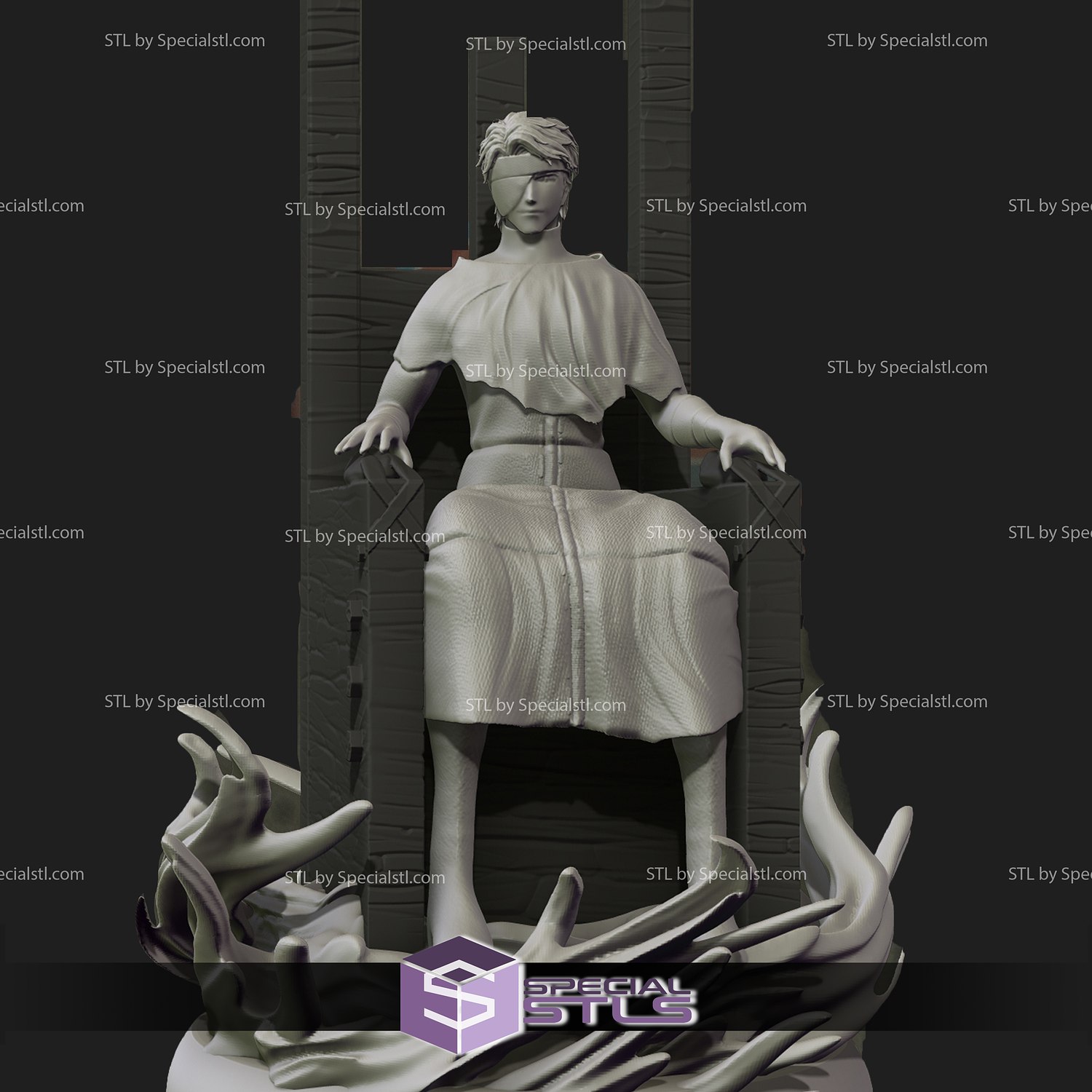 Sosuke Aizen Stl Files On Throne From Bleach Specialstl