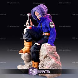Trunks Future 3D Model Sitting Pose from Dragonball