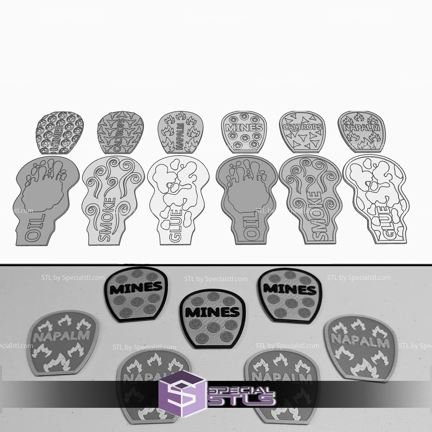 Board Game Pieces by sablebadger, Download free STL model