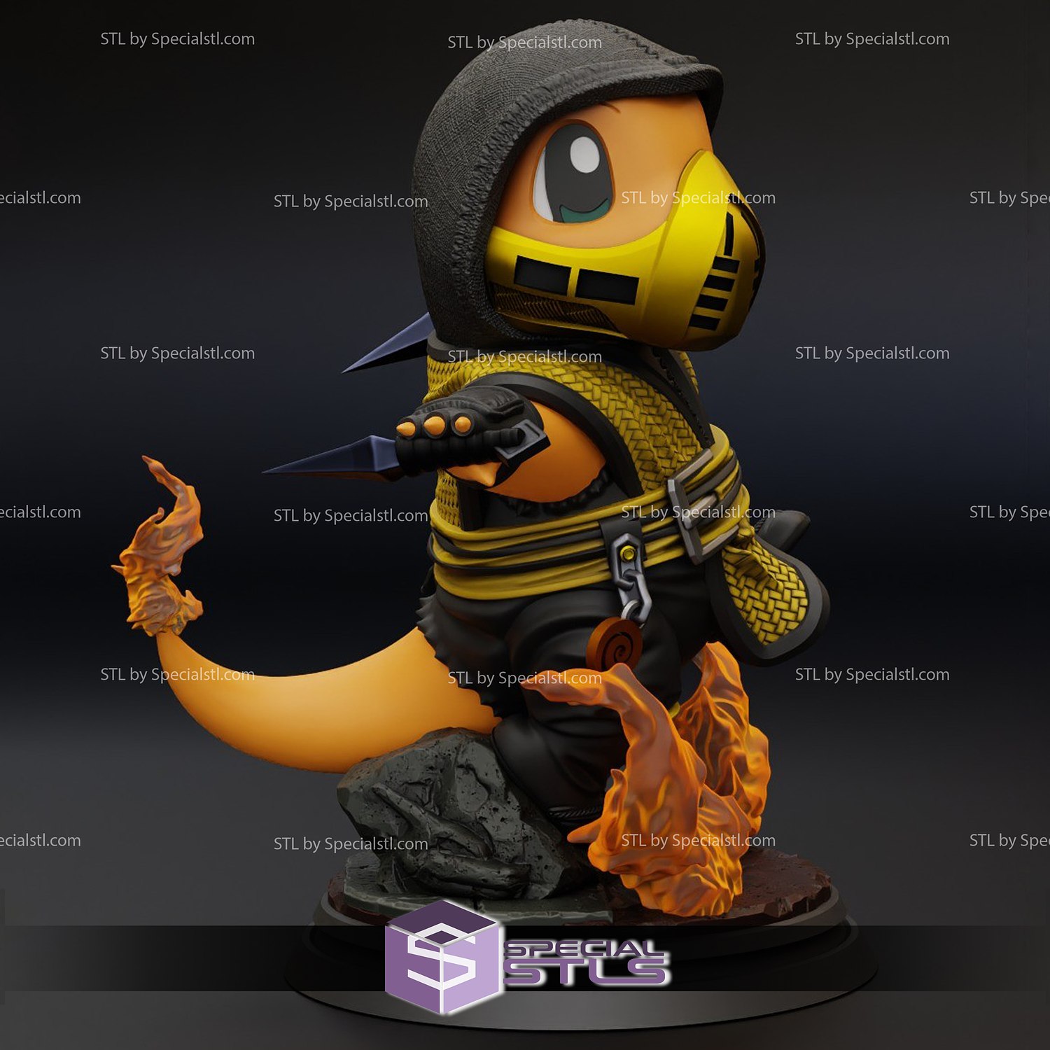 Charmander Scorpion STL Files 3D Printable Fanart
