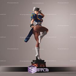 Chun Li Muscle STL Files Standing from Street Fighter