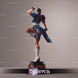 Chun Li Muscle STL Files Standing from Street Fighter