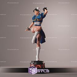 Chun Li Muscle STL Files Standing from Street Fighter