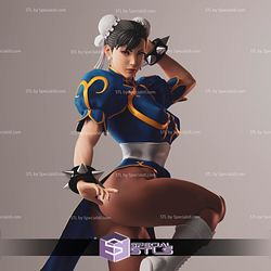 Chun Li Muscle STL Files Standing from Street Fighter