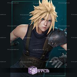 Cloud Strife STL Files in Action from Final Fantasy 3D Printable