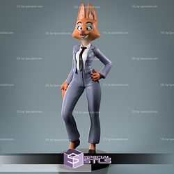 Diane Foxington STL Files Wearing a Suit from The Bad Guys