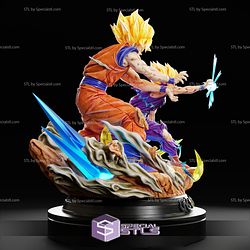 Goku and Gohan STL Files Kamehameha from Dragonball 3D Printable