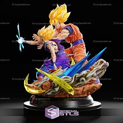 Goku and Gohan STL Files Kamehameha from Dragonball 3D Printable