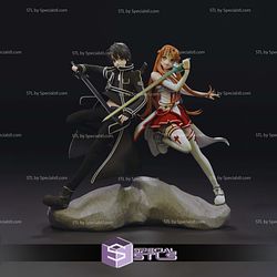 Kirito and Asuna STL Files from Sword Art Online 3D Printable