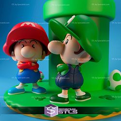 Mario and Luigi Pen Holder STL Files