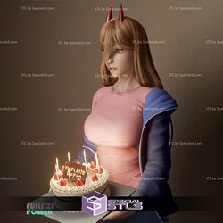 Power STL Files Birthday Cake from Chainsaw Man 3D Printable