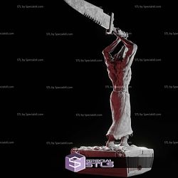 Pyramid Head 3D Printable Action Pose from Silent Hill STL Files