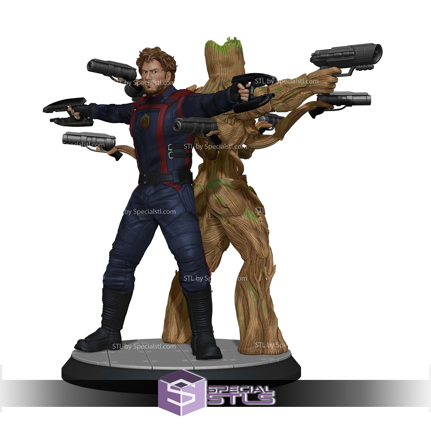 3D file Star-Lord Starlord Guardians of the Galaxy marvel 3d print 👫・3D  printing template to download・Cults