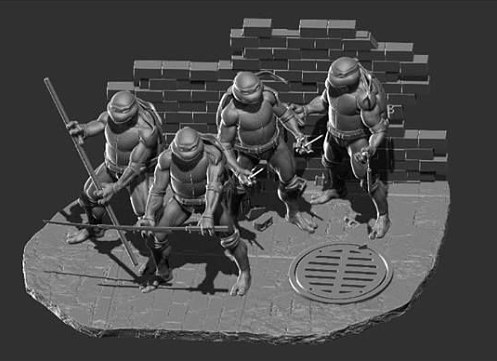 Teenage Mutant Ninja Turtles Cartoon Diorama