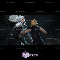 Cloud vs Sephiroth The Battle STL Files 3D Printable
