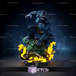 Beast STL Files Action Pose V2 X-Men 3D Printing Figurine