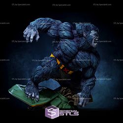 Beast STL Files Action Pose V2 X-Men 3D Printing Figurine