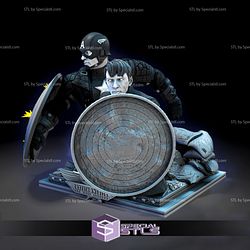 Captain America and Steve Roger Bust STL Files 3D Printing Figurine