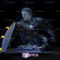 Captain America Bust STL Files 3D Printing Figurine