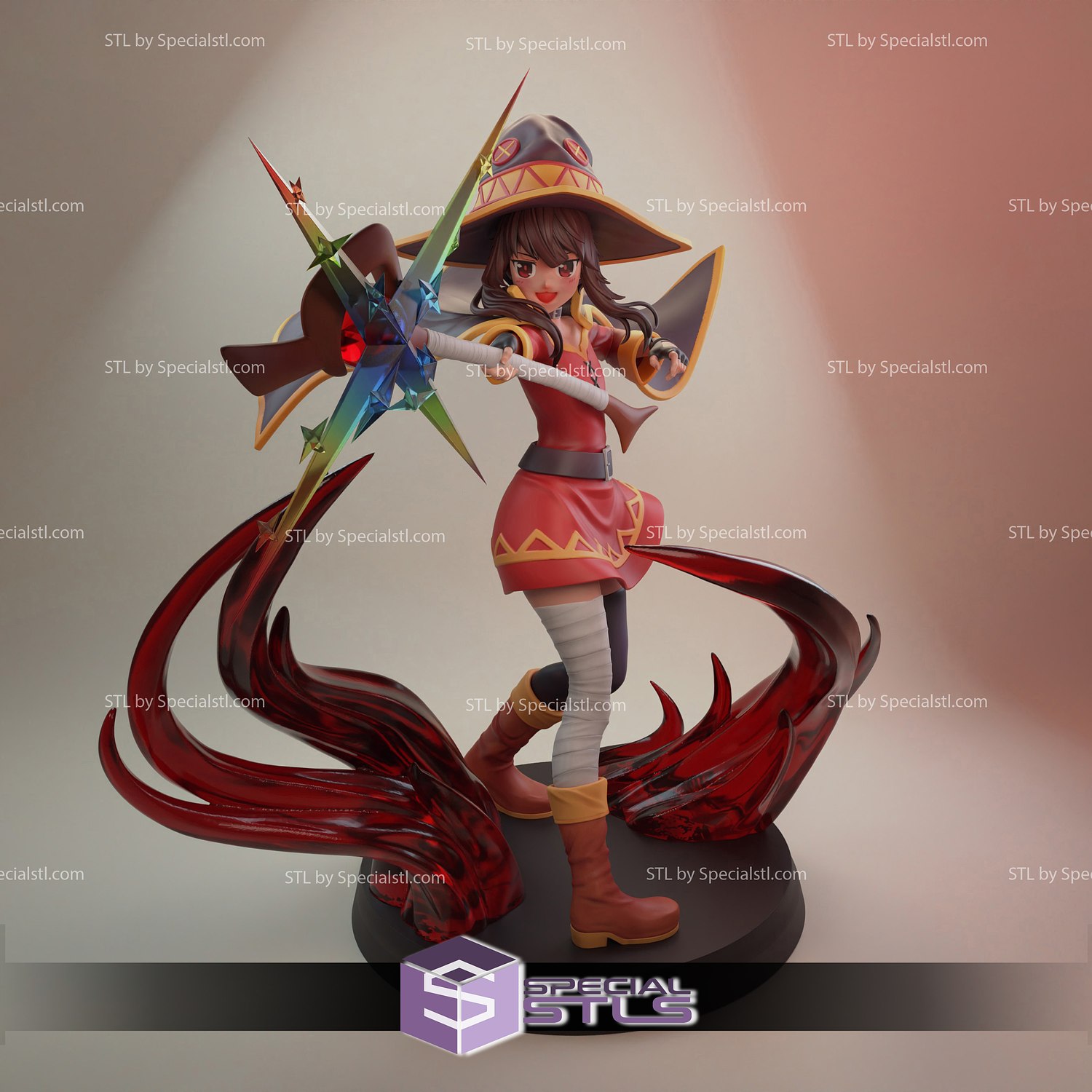 STL file Megumin from Konosuba anime 👧・3D print design to download・Cults