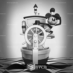 Mickey Mouse STL Files Steamboat Willie Disney 3D Printing Figurine