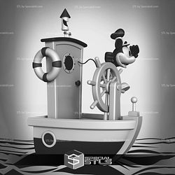 Mickey Mouse STL Files Steamboat Willie Disney 3D Printing Figurine