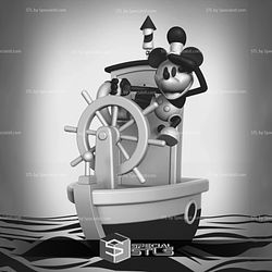 Mickey Mouse STL Files Steamboat Willie Disney 3D Printing Figurine