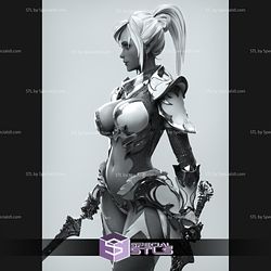 Blade Dancer Dark Elf STL Files from Lineage 2 3D Model
