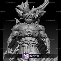 Goku Ultra Instinct STL Files 2 Version Dragonball 3D Printing Figurine