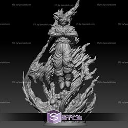 Goku Ultra Instinct STL Files 2 Version Dragonball 3D Printing Figurine