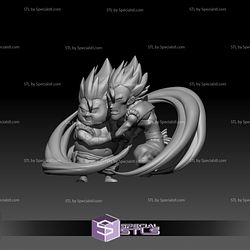Fat Gogeta and Skinny Gogeta STL Files from Dragonball 3D Printing Figurine