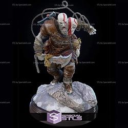 Kratos STL Files Action Pose God of War 3D Printing Figurine