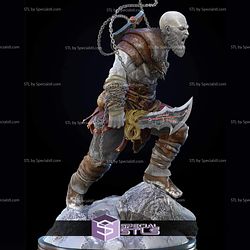 Kratos STL Files Action Pose God of War 3D Printing Figurine
