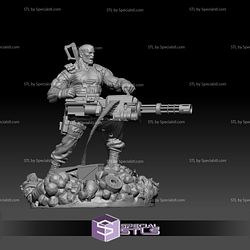 Punisher STL Files Machine Gun 3D Printing Figurine