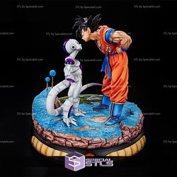 Son Goku and Frieza STL Files Looking Dragonball 3D Printing Figurine