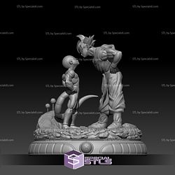 Son Goku and Frieza STL Files Looking Dragonball 3D Printing Figurine