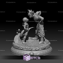 Son Goku and Frieza STL Files Looking Dragonball 3D Printing Figurine