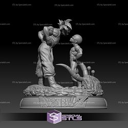 Son Goku and Frieza STL Files Looking Dragonball 3D Printing Figurine