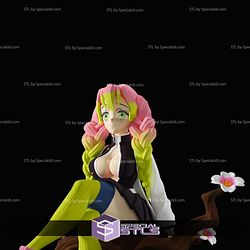 Mitsuri Kanroji Sitting Pose 3D Printing Figurine Kimetsu no Yaiba STL Files