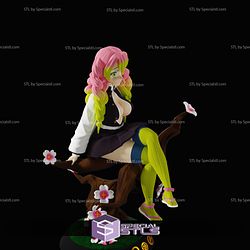 Mitsuri Kanroji Sitting Pose 3D Printing Figurine Kimetsu no Yaiba STL Files