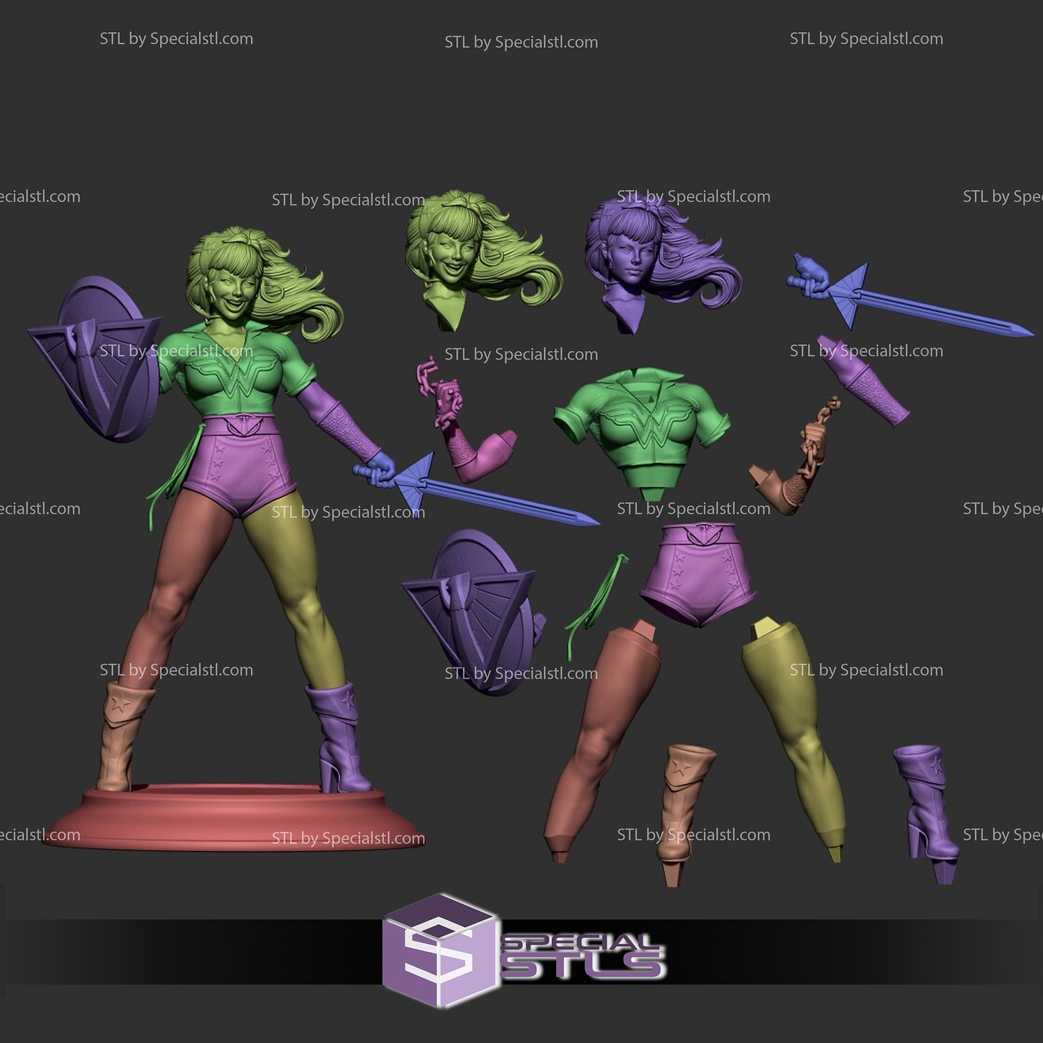 Wonder Woman Bombshell 3D Printing Figurine STL Files