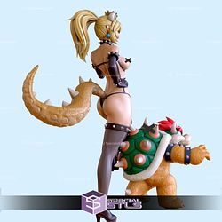 Bowsette with Mario and Bowser 3D Printing Figurine STL Files