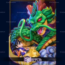 Chibi Shenron and Goku 3D Printing Figurine from Dragon Ball STL Files