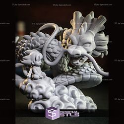 Chibi Shenron and Goku 3D Printing Figurine from Dragon Ball STL Files