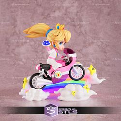 Princess Peach 3D Printing Figurine on Motor Super Mario STL Files