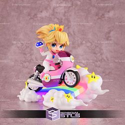 Princess Peach 3D Printing Figurine on Motor Super Mario STL Files