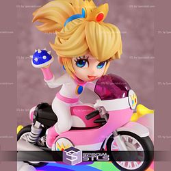 Princess Peach 3D Printing Figurine on Motor Super Mario STL Files