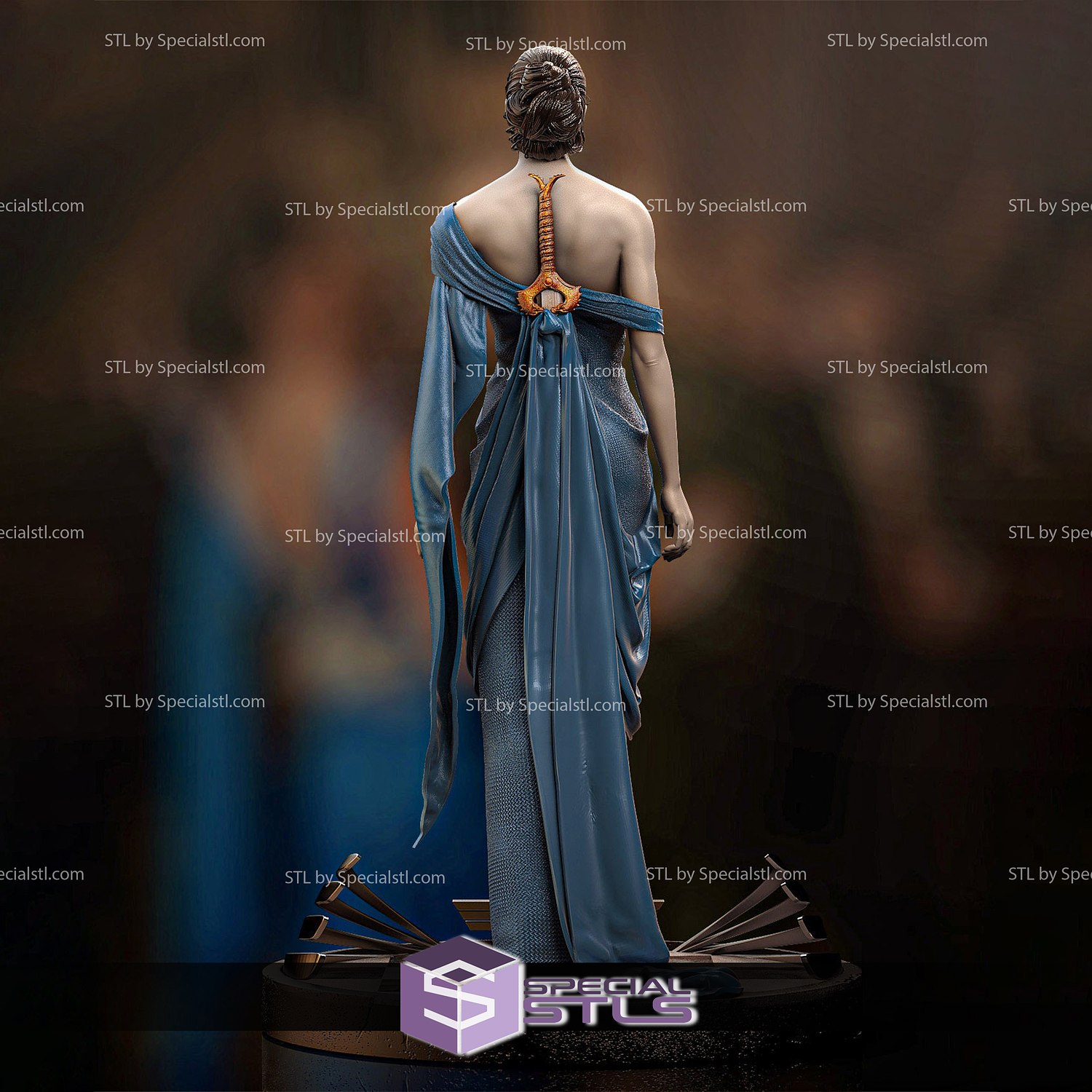 Wonder Woman Blue Dress 3D Printing Figurine DC STL Files